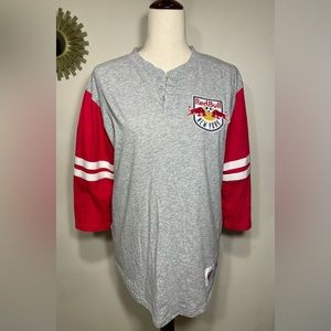 Mitchell & Ness, RED BULL, New York, Baseball Style Shirt - Size Medium